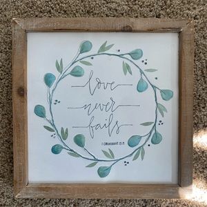 Love never fails picture frame